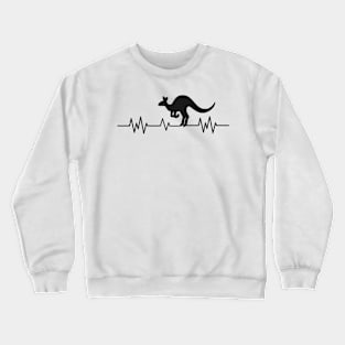 Kangaroo Australia Pulse Heartbeat Australian Fun Crewneck Sweatshirt